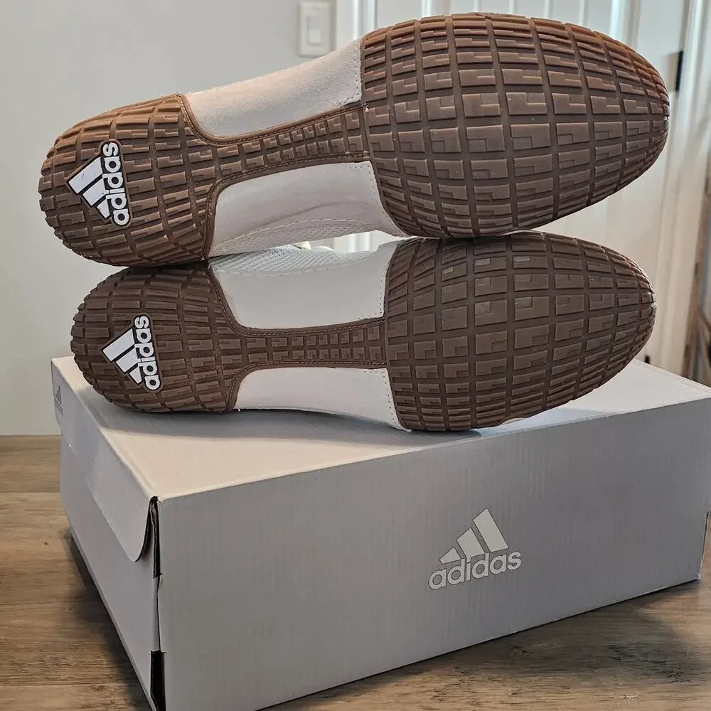 Adidas Tech Fall 2.0 Wrestling Shoe Men Sz 12 White Gold Suede Stability Support - Picture 7 of 9